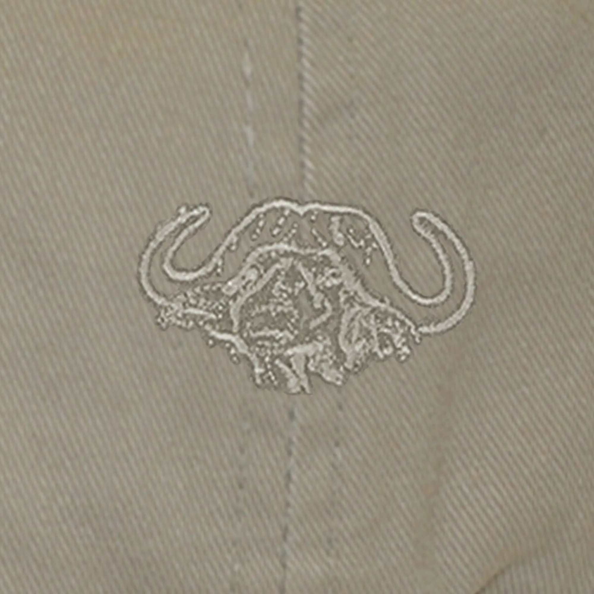 Adjustable Twill Cap with Embroidered Buffalo Logo - Khaki