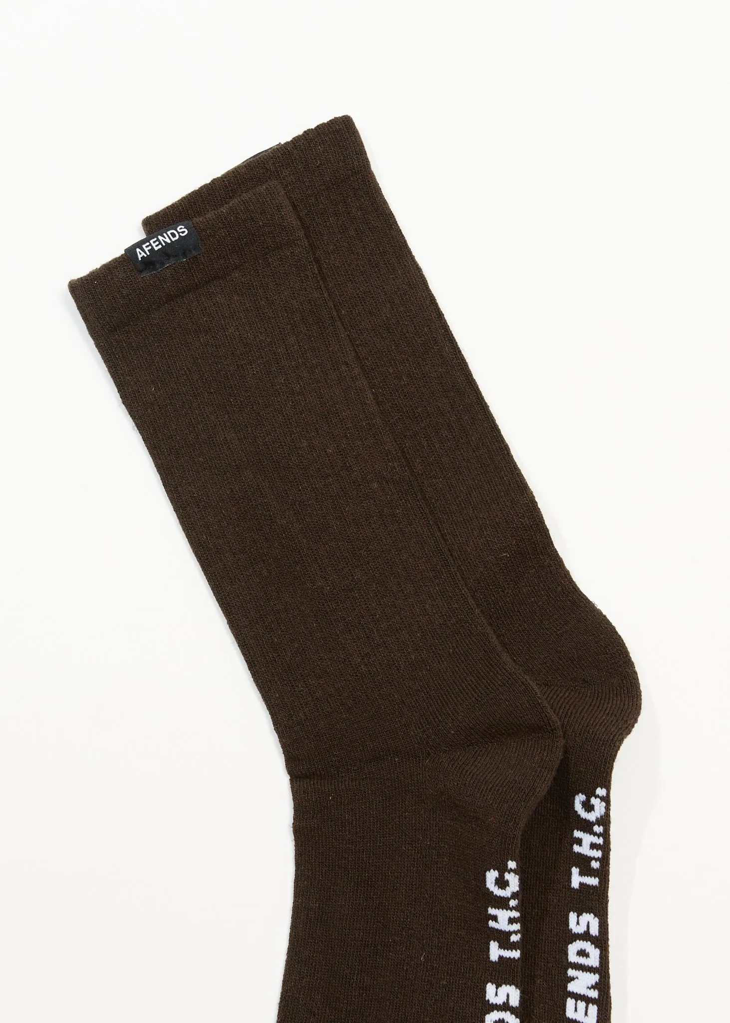 AFENDS Unisex Everyday - Ribbed Crew Socks - Earth