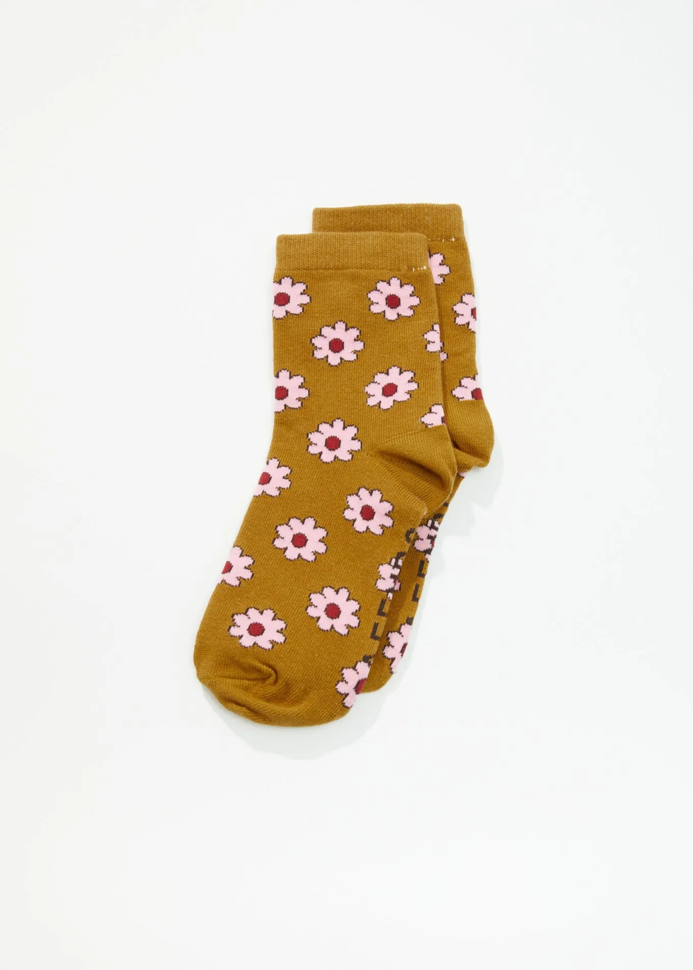 AFENDS Unisex Flower - Crew Socks - Mustard