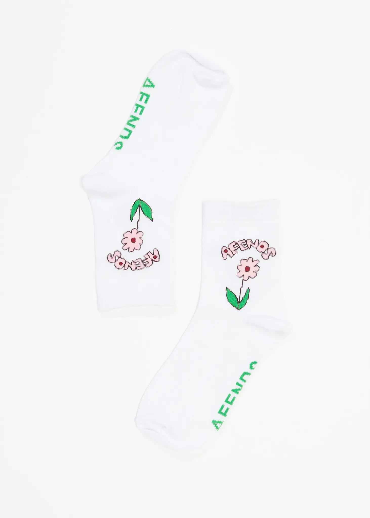 AFENDS Unisex Sun Dancer - Crew Socks - White