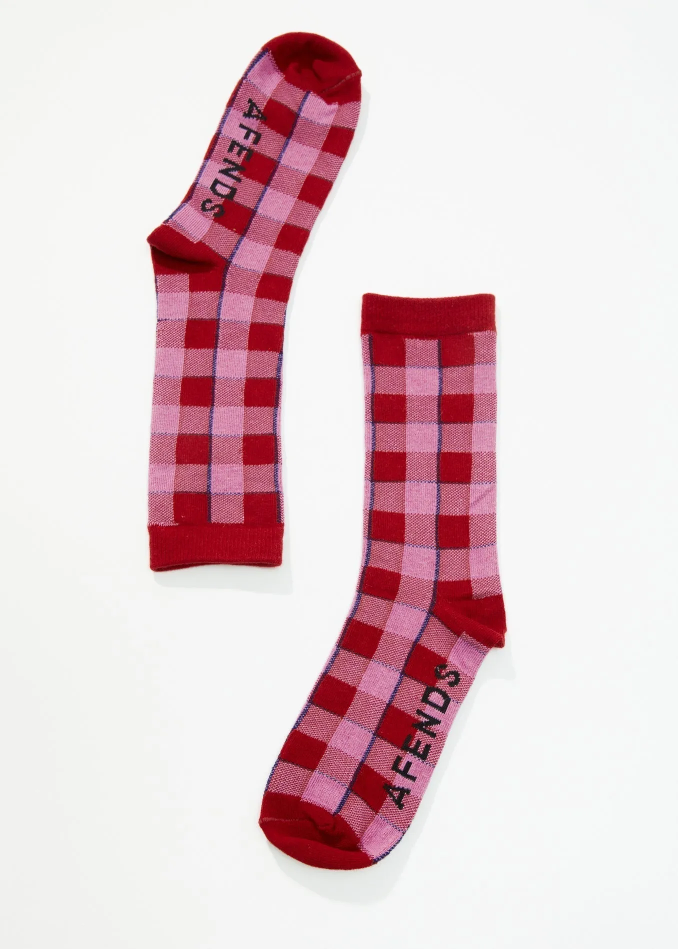 AFENDS Unisex Sunset - Crew Socks - Deep Red