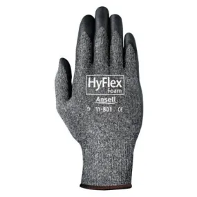 Ansell HyFlex® Foam Gray™ Gloves, 7, Black/Gray, Nitrile Foam Palm Coated, 11-801-7