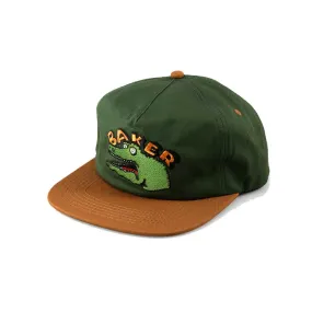 Baker Crop Pot Snapback - Green/Tan