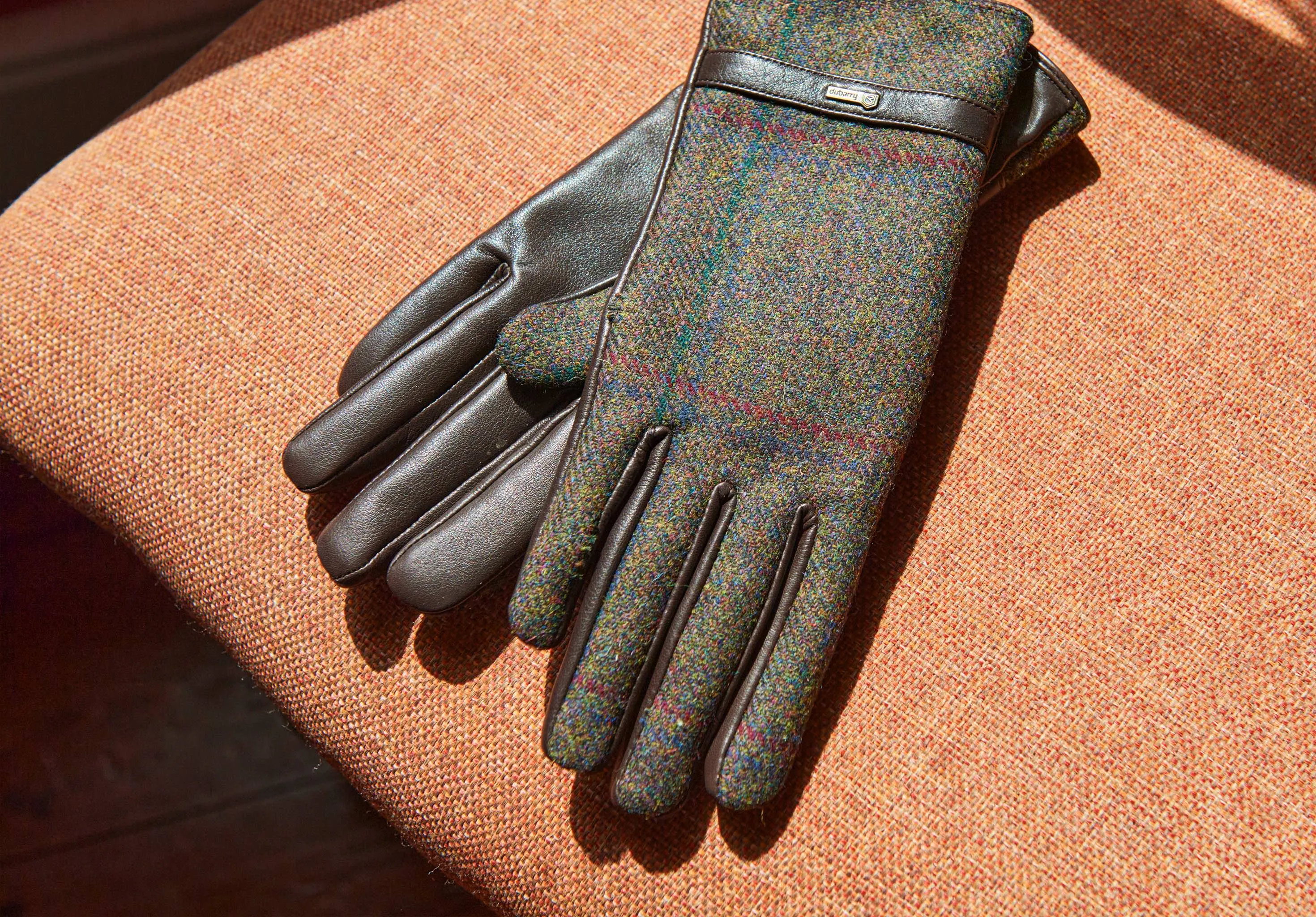 Ballycastle Ladies Tweed Leather Gloves - Hemlock