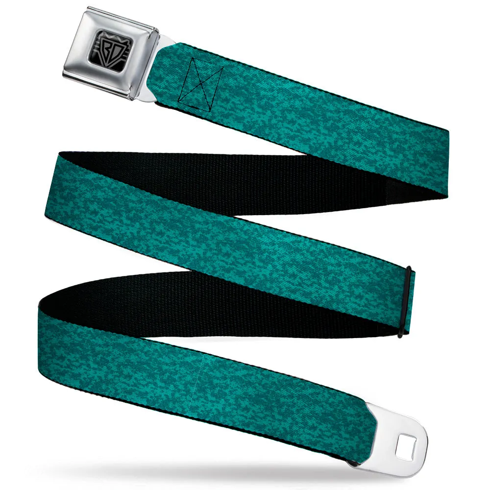 BD Wings Logo CLOSE-UP Black/Silver Seatbelt Belt - Heather2 Blues Webbing