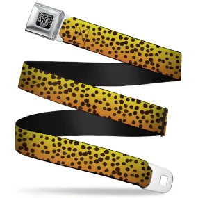 BD Wings Logo CLOSE-UP Full Color Black Silver Seatbelt Belt - Cheetah Webbing