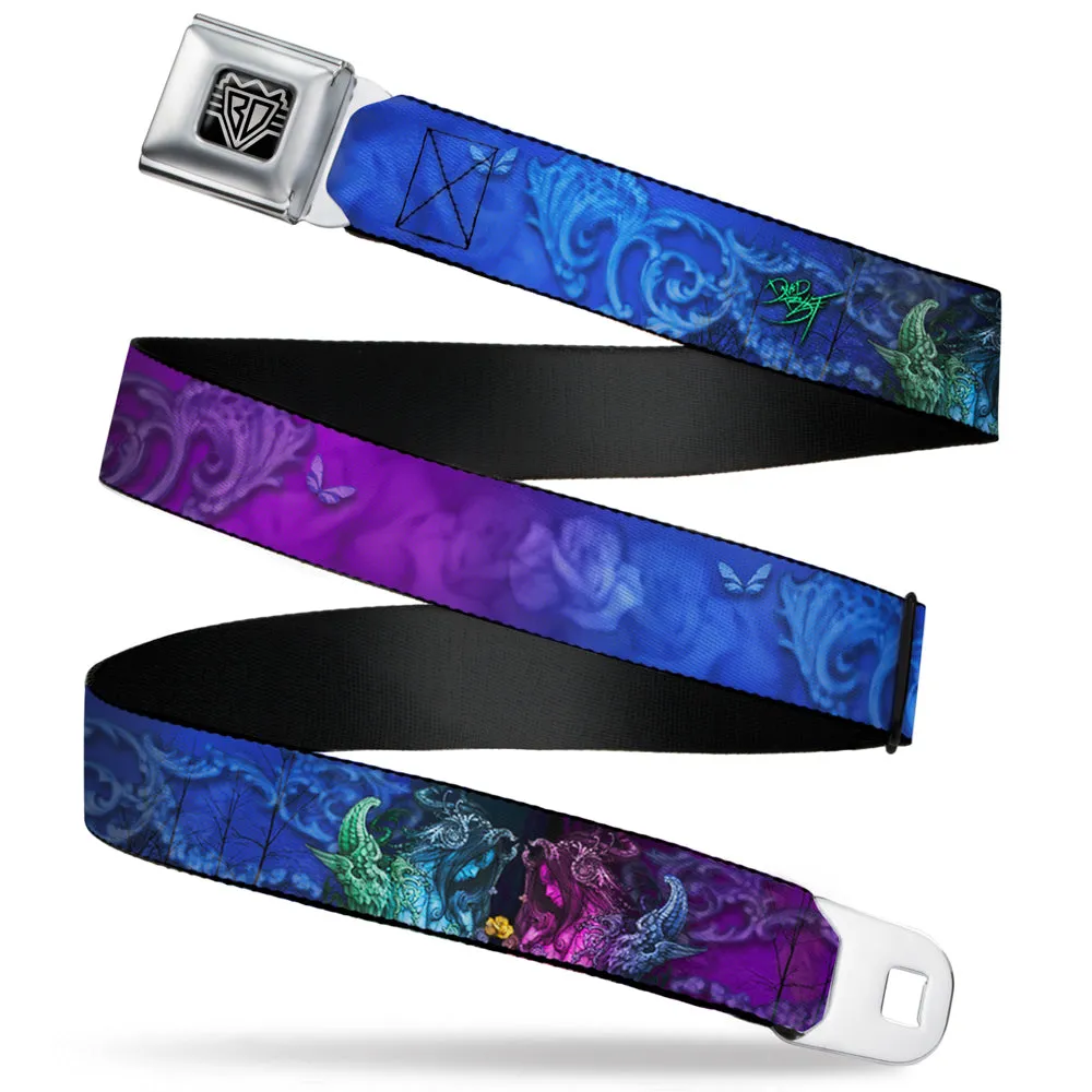 BD Wings Logo CLOSE-UP Full Color Black Silver Seatbelt Belt - TJ-Bollt Cthulu Webbing