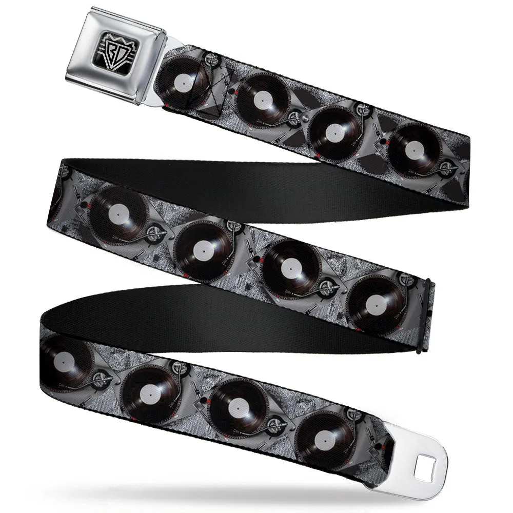 BD Wings Logo CLOSE-UP Full Color Black Silver Seatbelt Belt - Turntables Webbing