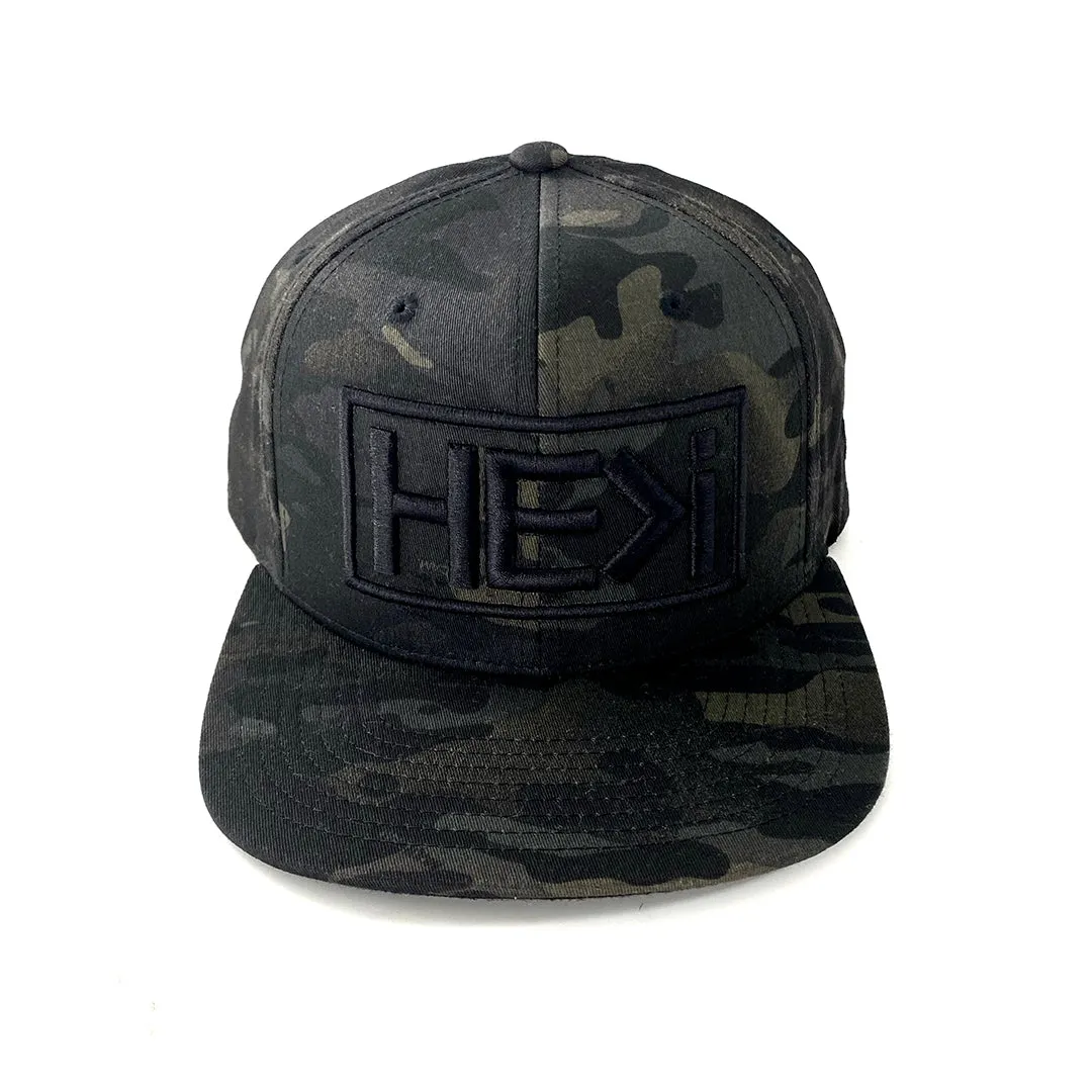 BLACK CAMO SNAPBACK HAT