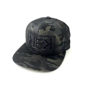 BLACK CAMO SNAPBACK HAT