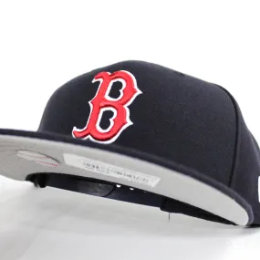 Boston Redsox New Era 9Fifty Snapback hat (Navy Red Gray Under Brim)