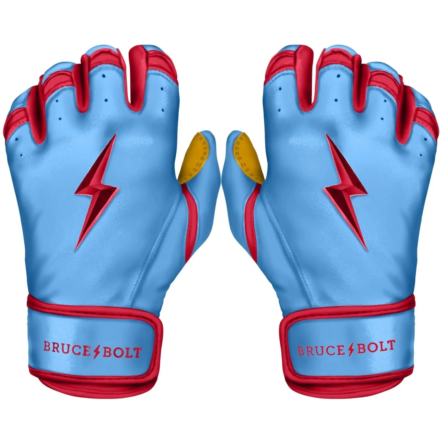 Bruce Bolt - BADER Series Youth Short Cuff Batting Gloves | BABY BLUE