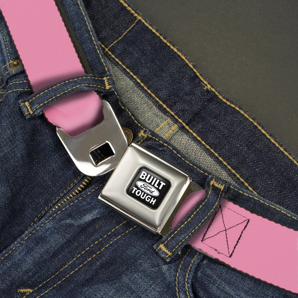 Built Ford Tough Seatbelt Belt - Baby Pink Webbing