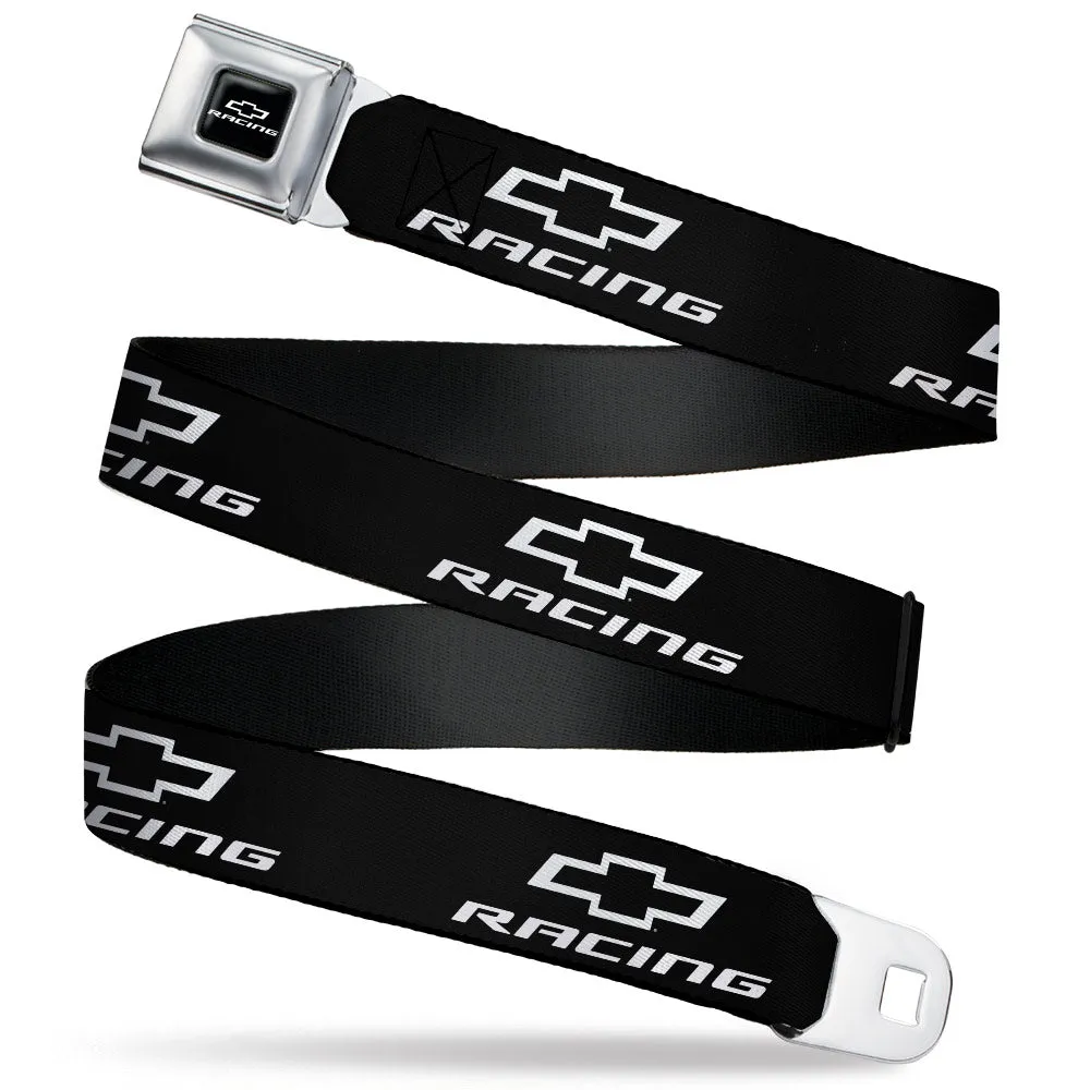 Chevy Bowtie Racing Logo Black & White Seatbelt Belt