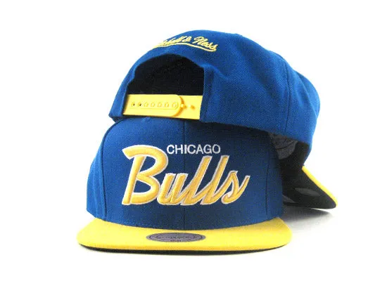 Chicago Bulls  Mitchell & Ness Laney Snapback Hats NX36Z (Royal Yellow)