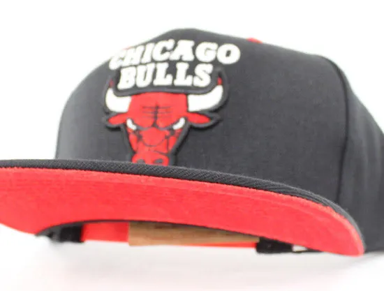 Chicago Bulls Mitchell and Ness Snapback hats (Red Velour Under Brim)