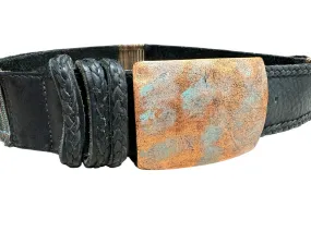 Copper & Black Leather Belt