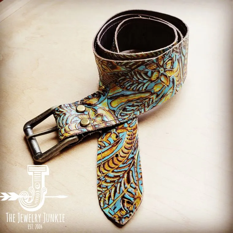 Dallas Turquoise Genuine Leather Belt 902w