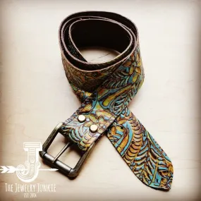 Dallas Turquoise Genuine Leather Belt 902w