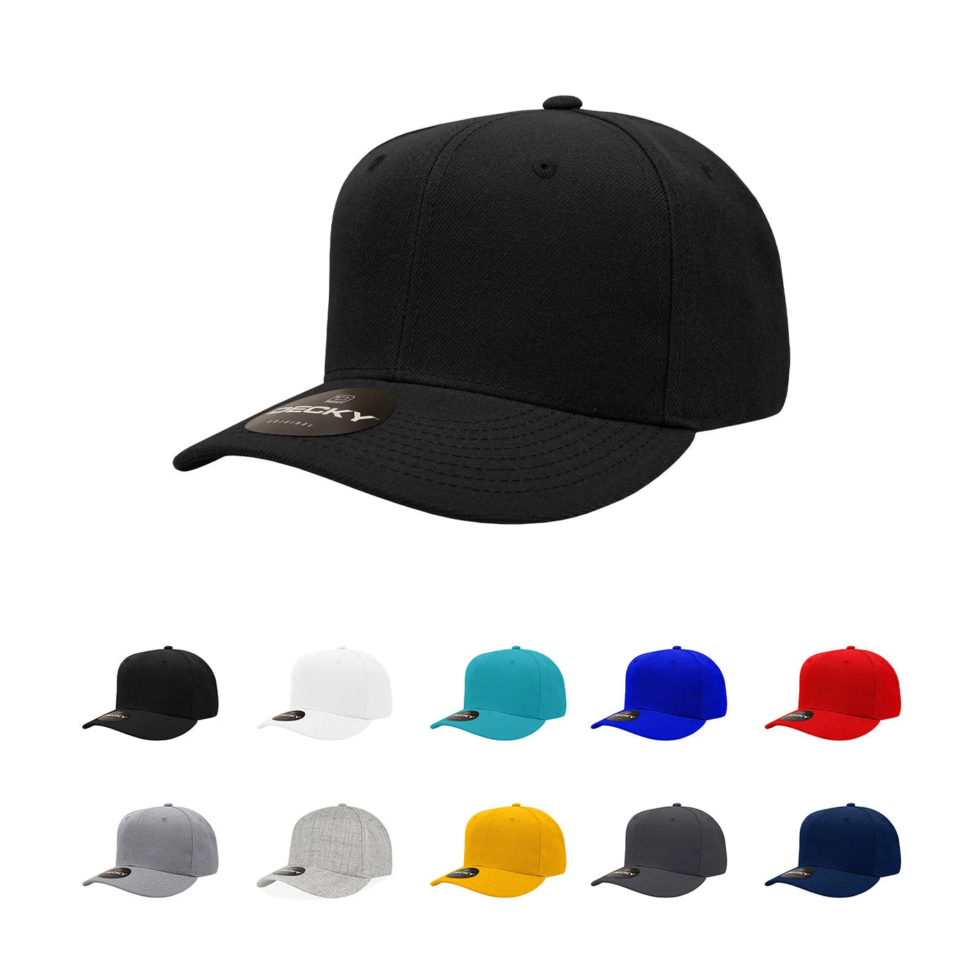 Decky 1015 6 Panel Mid Profile, Structured Snapback Hat