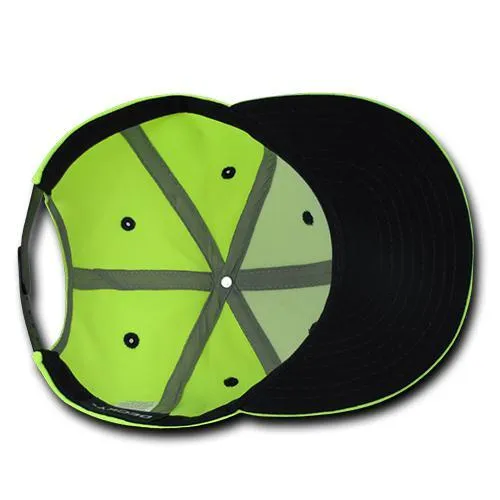 Decky 1077 Neon Snapback Hat, 6 Panel Flat Bill Cap