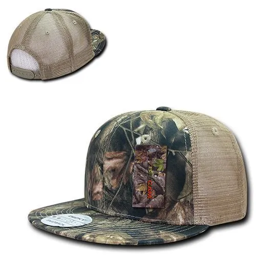 Decky 1127 HybriCam Trucker Cap, 6 Panel Camo Flat Bill Hat