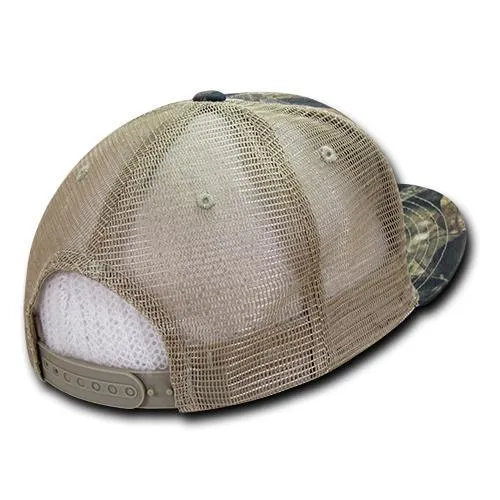 Decky 1127 HybriCam Trucker Cap, 6 Panel Camo Flat Bill Hat