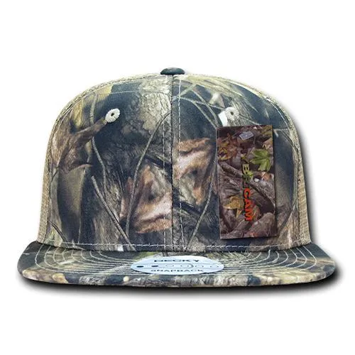 Decky 1127 HybriCam Trucker Cap, 6 Panel Camo Flat Bill Hat