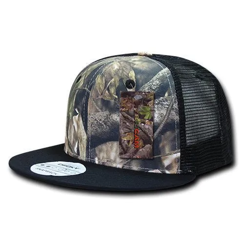 Decky 1127 HybriCam Trucker Cap, 6 Panel Camo Flat Bill Hat