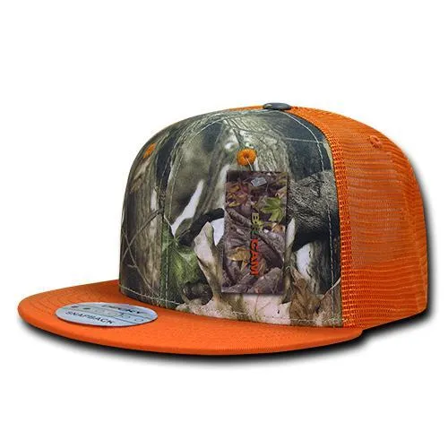 Decky 1127 HybriCam Trucker Cap, 6 Panel Camo Flat Bill Hat