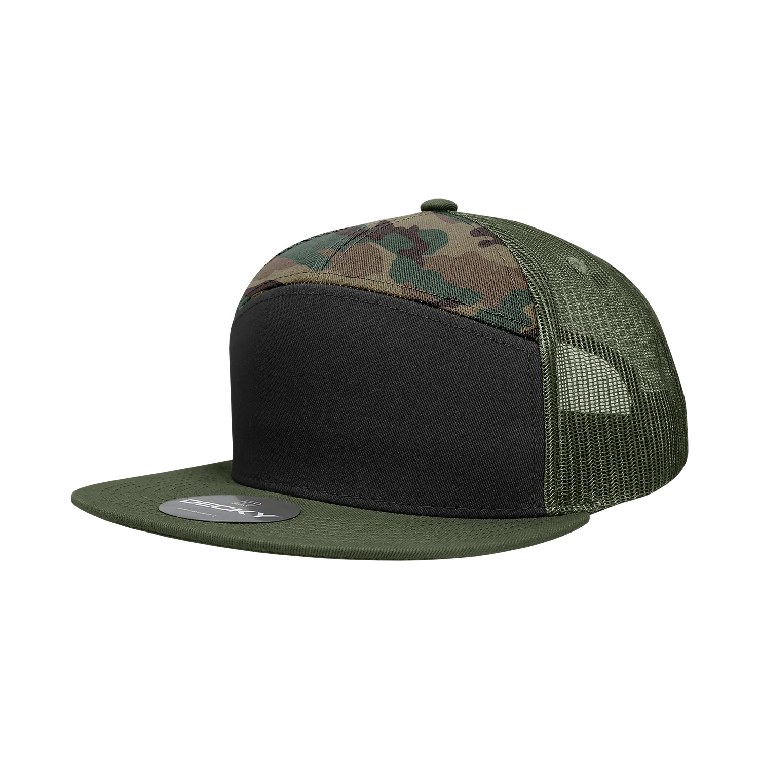 Decky 1133 7 Panel High Profile Structured Cotton Blend Trucker Hat