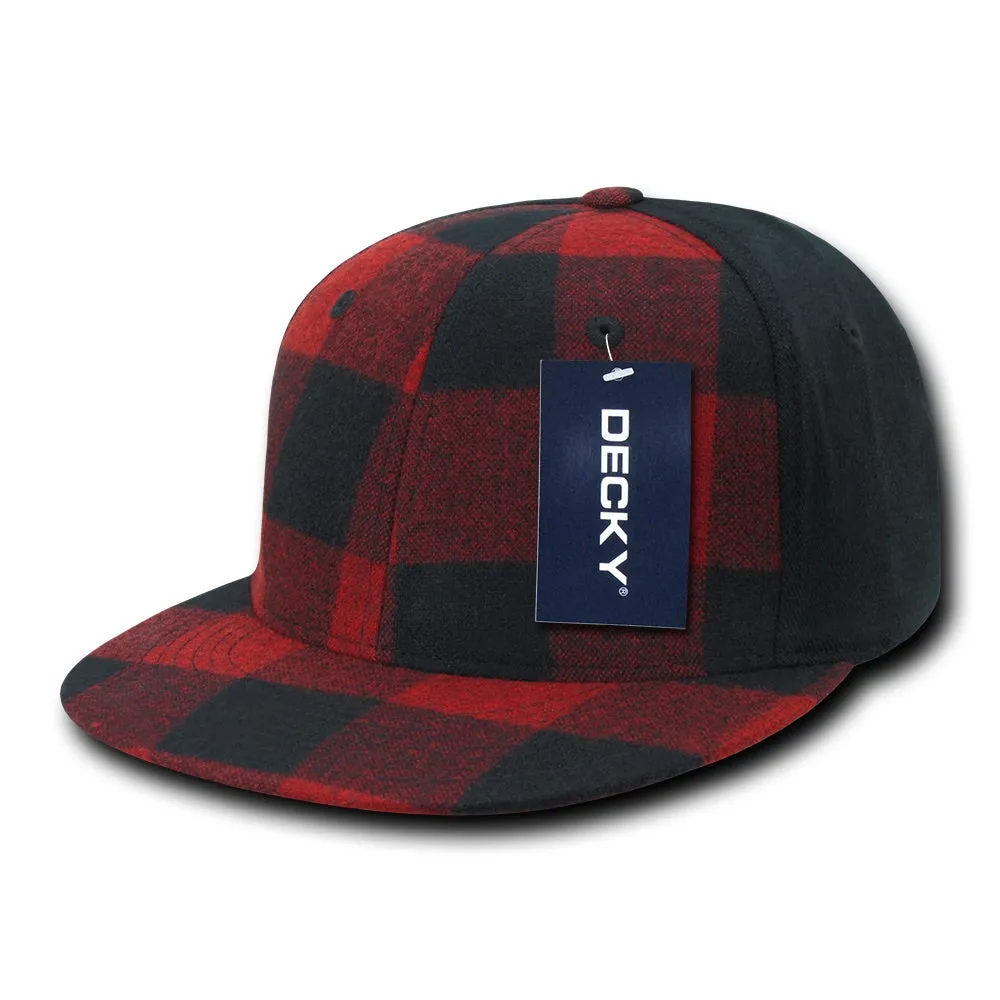 Decky 903 Structured Plaid Flex Cap, Flat Bill Hat