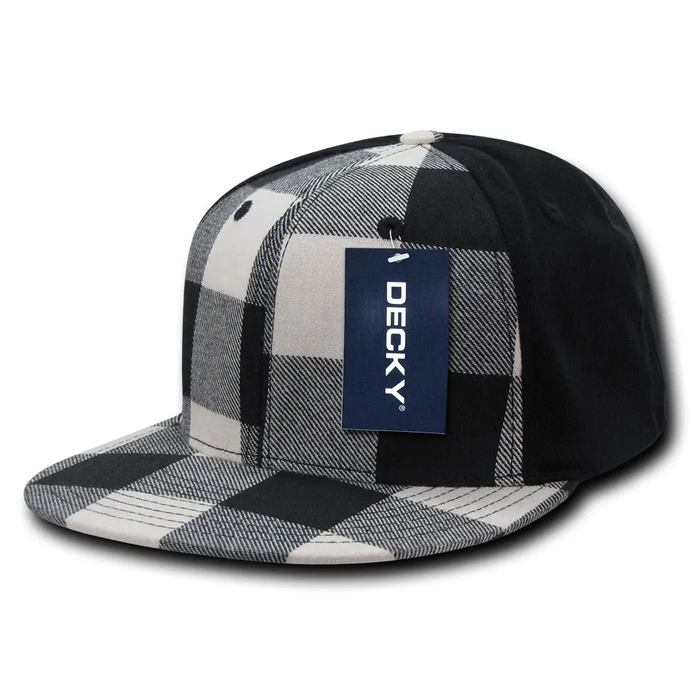 Decky 903 Structured Plaid Flex Cap, Flat Bill Hat