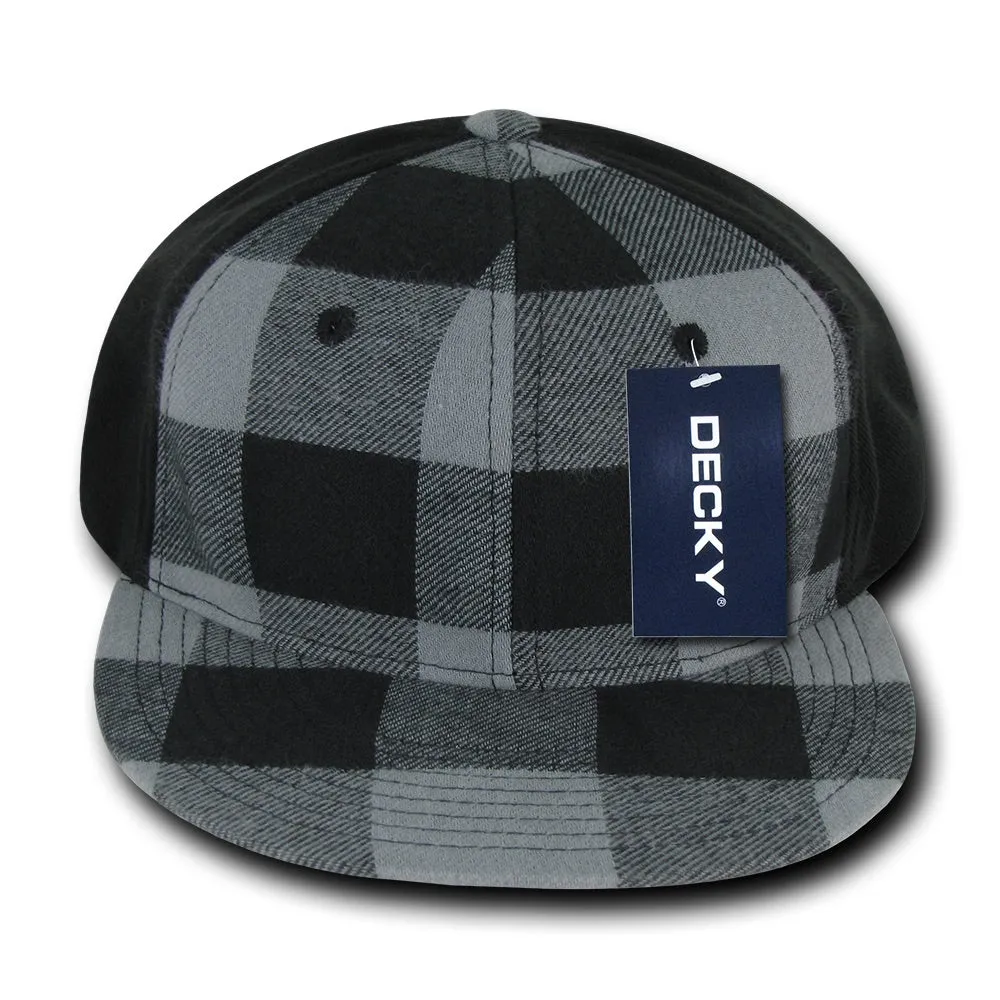 Decky 903 Structured Plaid Flex Cap, Flat Bill Hat