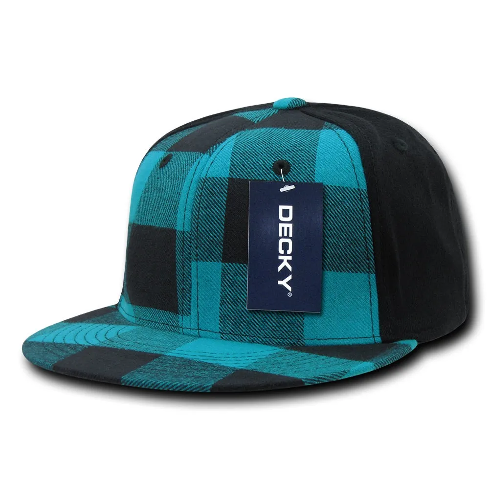 Decky 903 Structured Plaid Flex Cap, Flat Bill Hat