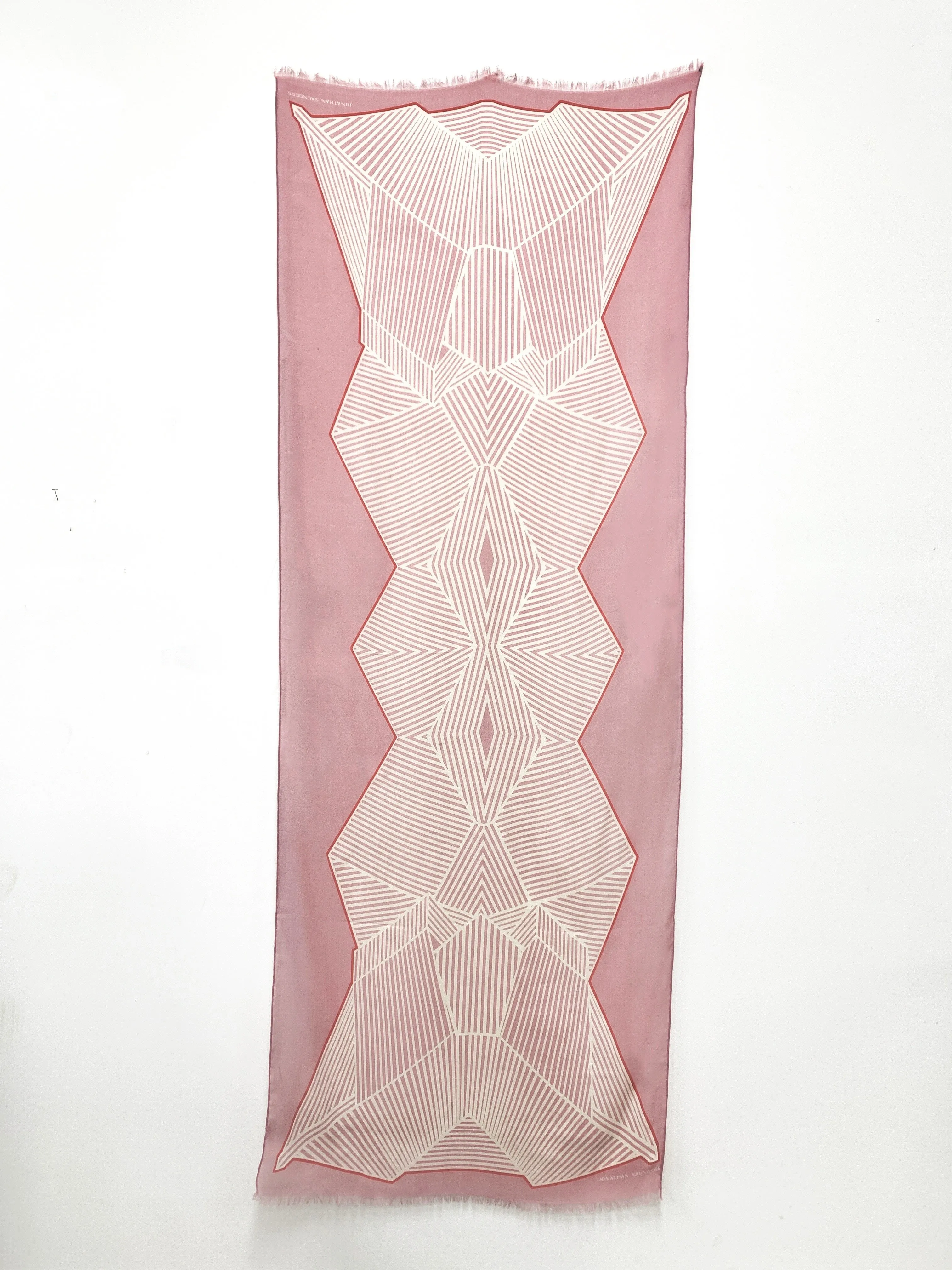 DS-1012-B "ROSE ORIGAMI" - JONATHAN SAUNDERS DIGITAL PRINT CASHMERE SILK SCARF. MADE IN ITALY