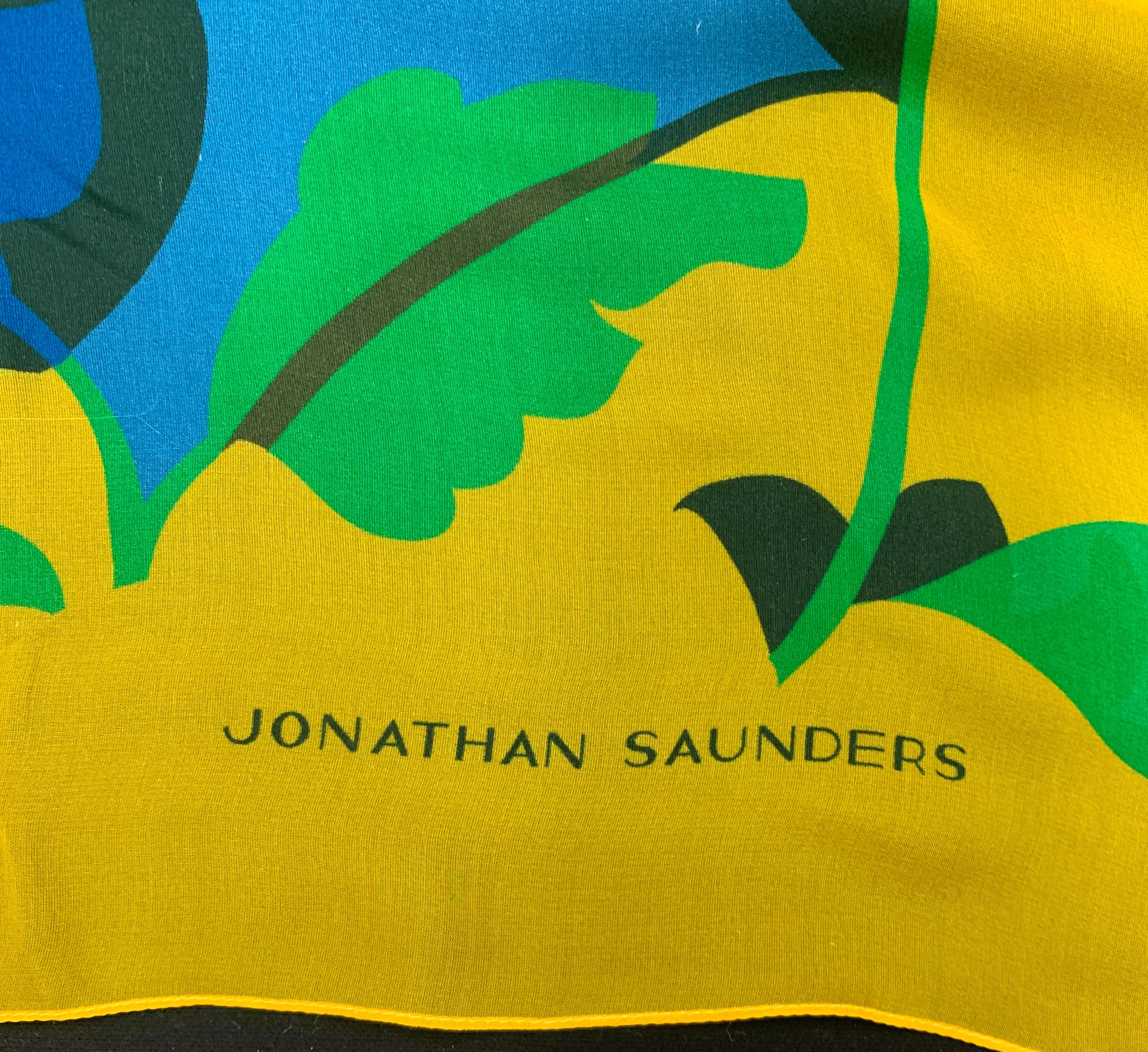 DS-1019 "BAHAMAS" - JONATHAN SAUNDERS DIGITAL PRINT SILK CHIFFON SCARF. MADE IN ITALY