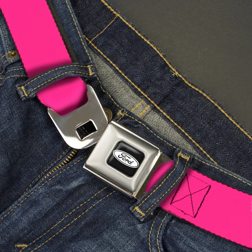 Ford Emblem Seatbelt Belt - Neon Pink Webbing