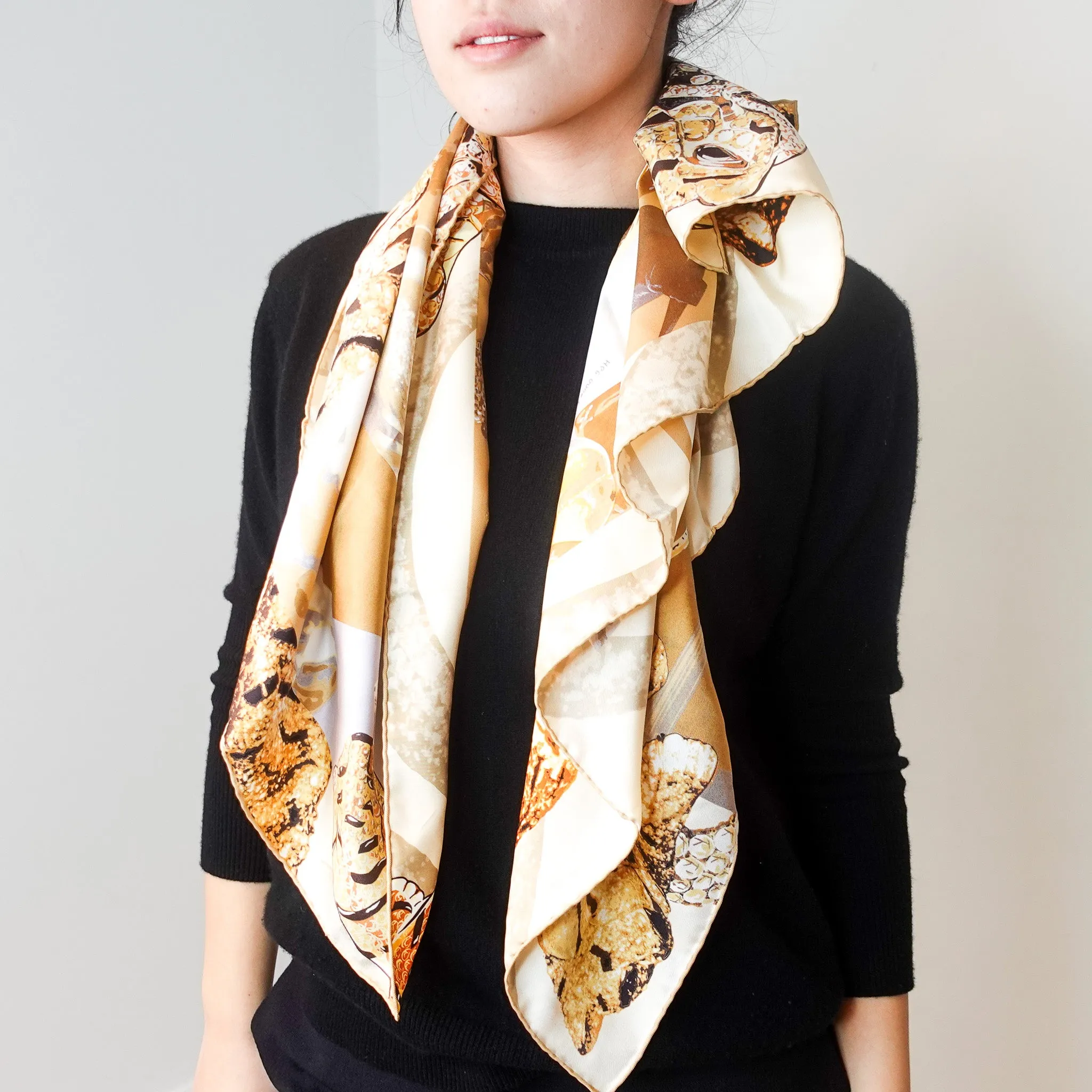 Gold silk scarf RRP £300