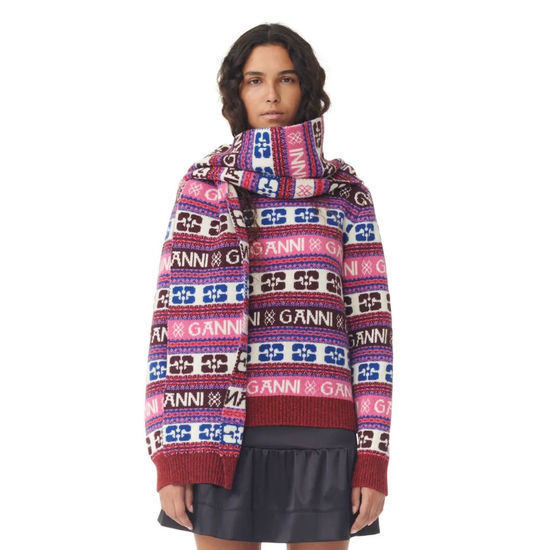 Graphic Wool Scarf (Multicolour)