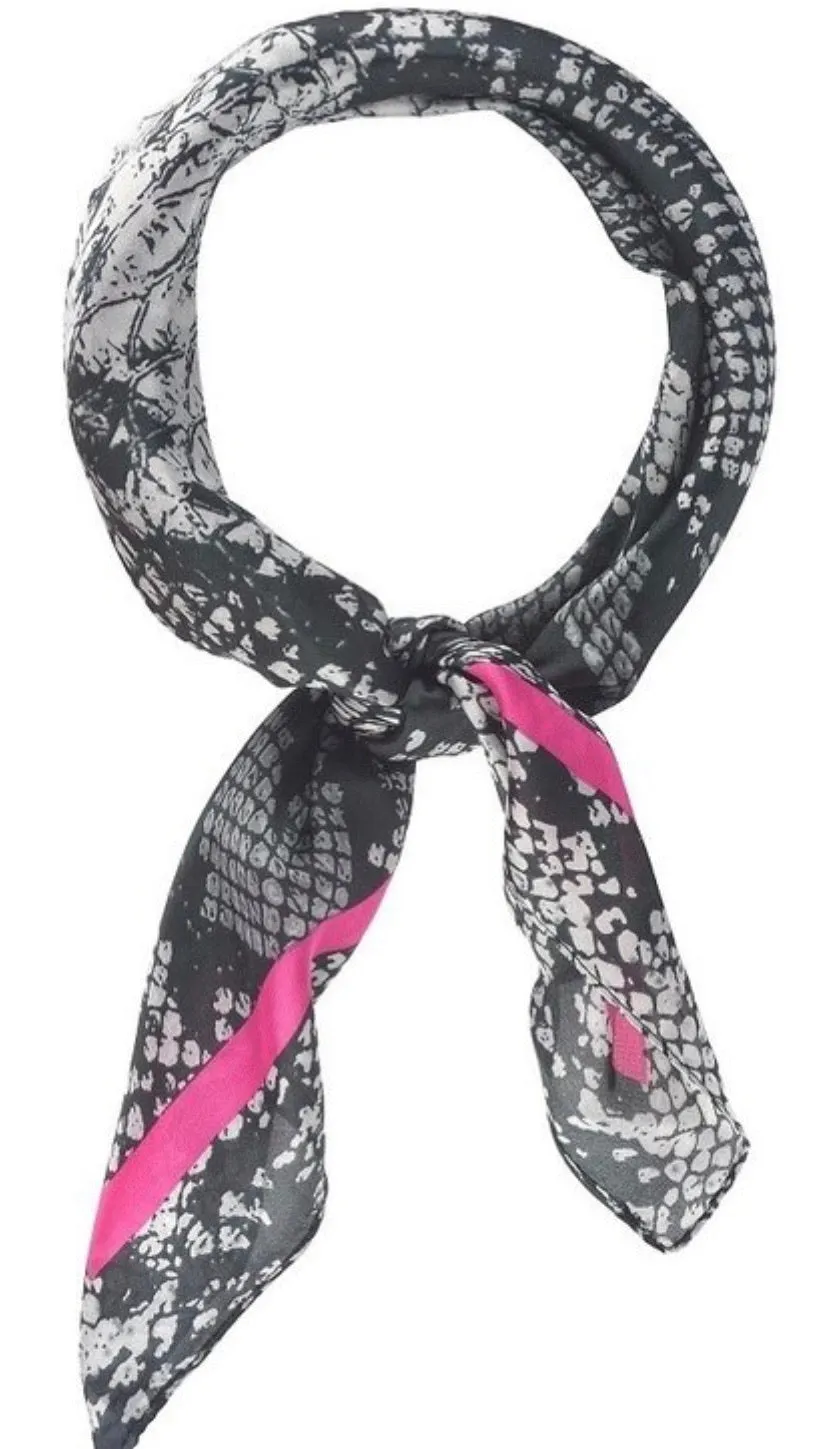 Grey and Black Snake Print Scarf