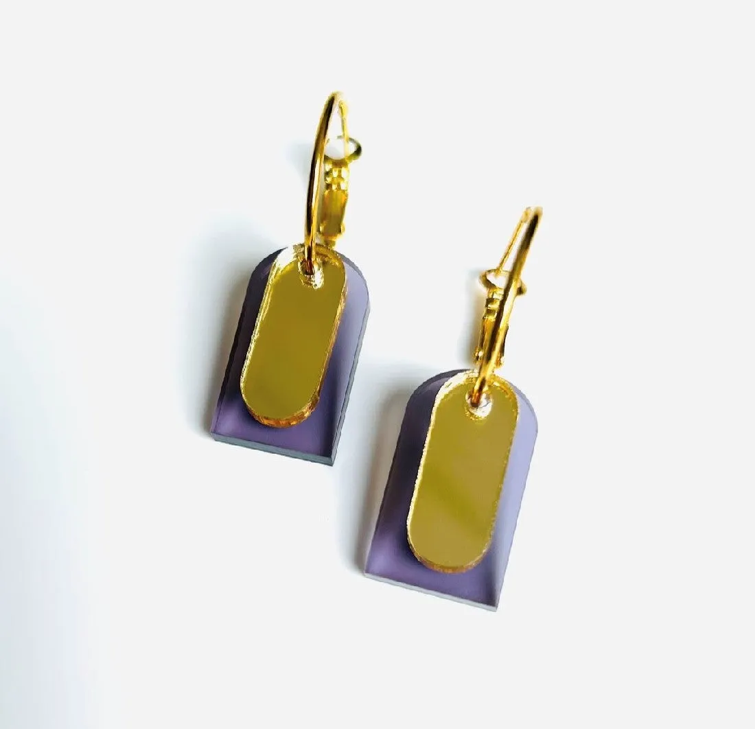 Hagen & Co Daybreak Earrings - Grey/Gold