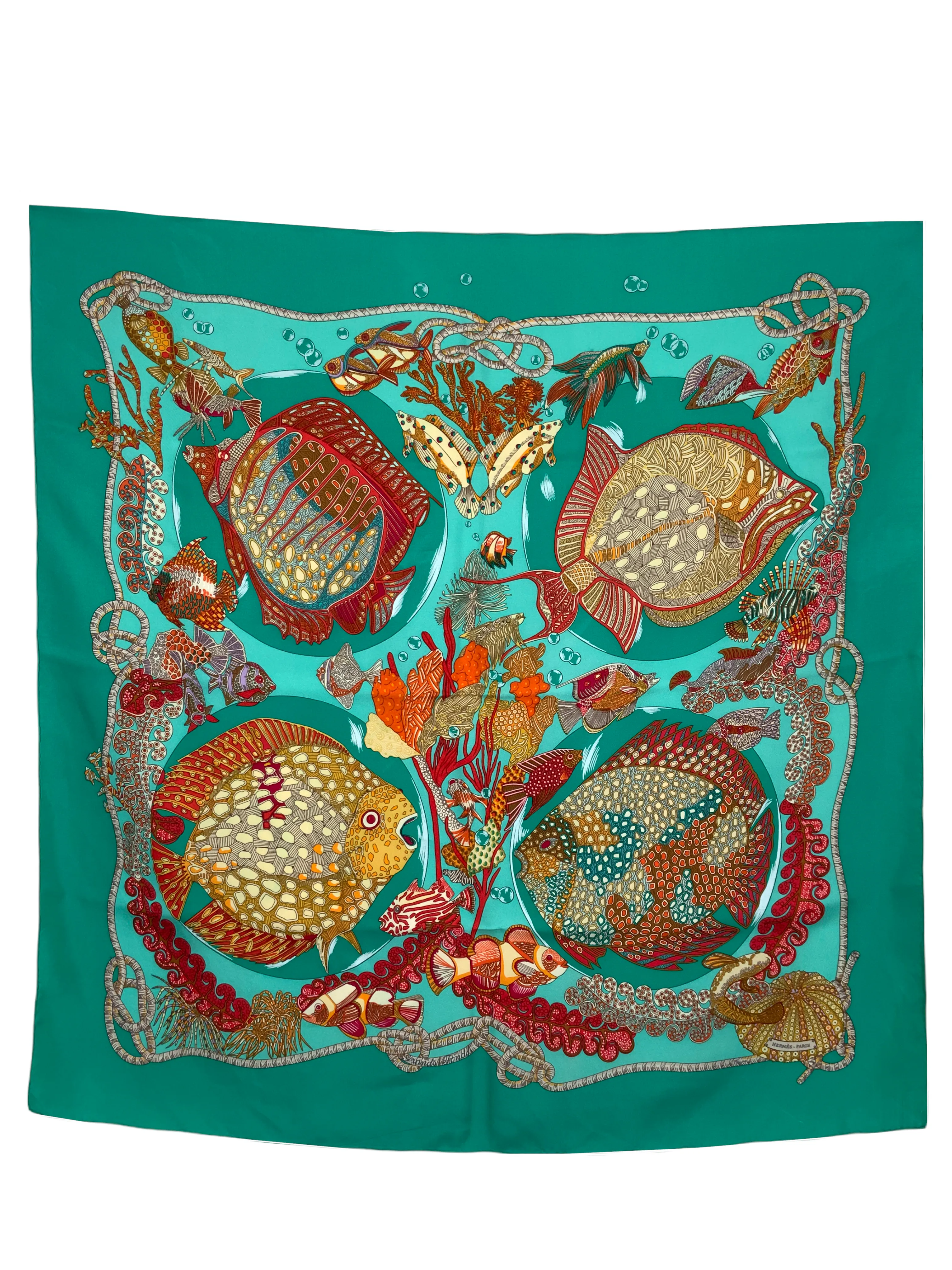 Hermes Grand Fonds Silk Scarf 90