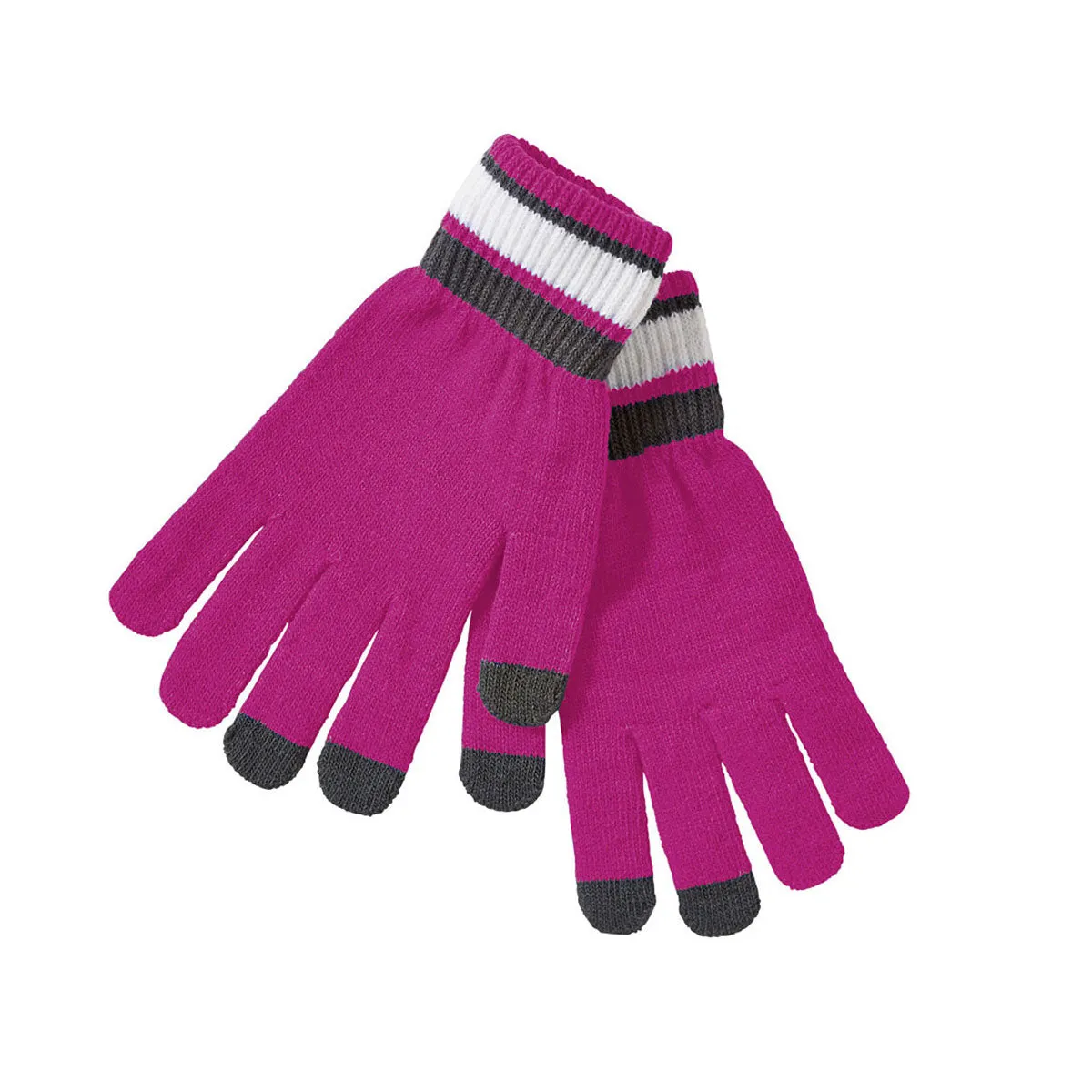 Holloway Power Pink/White/Graphite Acrylic Rib Knit Comeback Gloves