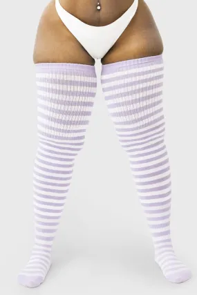 Kawaii Purple Plus Size Thigh High Socks