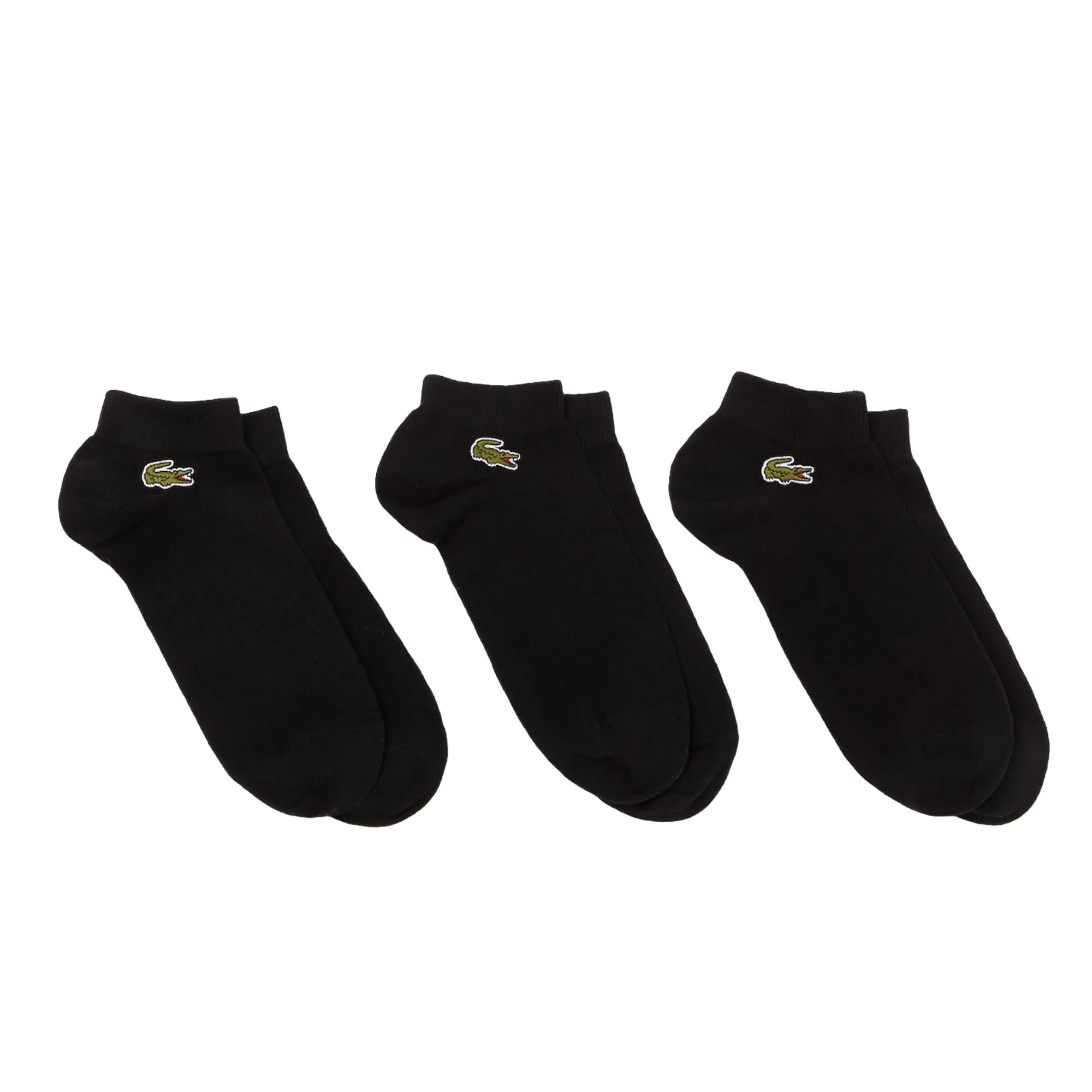 Lacoste Unisex Low-Cut Sports Socks 3 Pack - Black