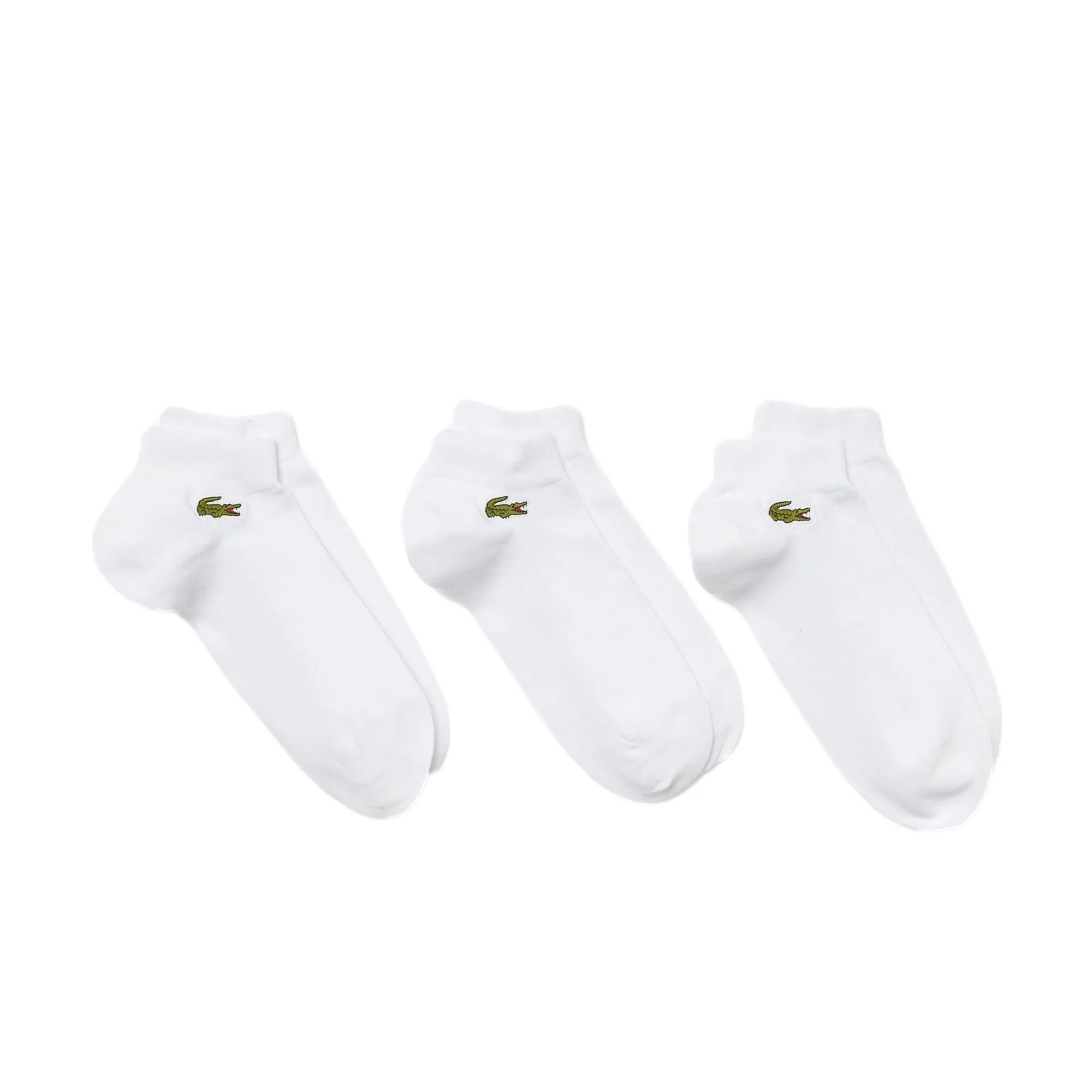 Lacoste Unisex Low-Cut Sports Socks 3 Pack - White