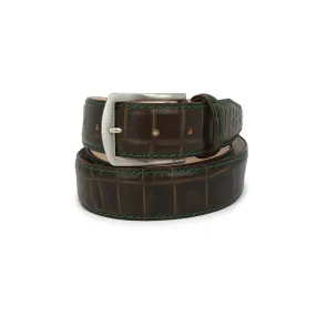 Matte Mock Gator Belt - Oak