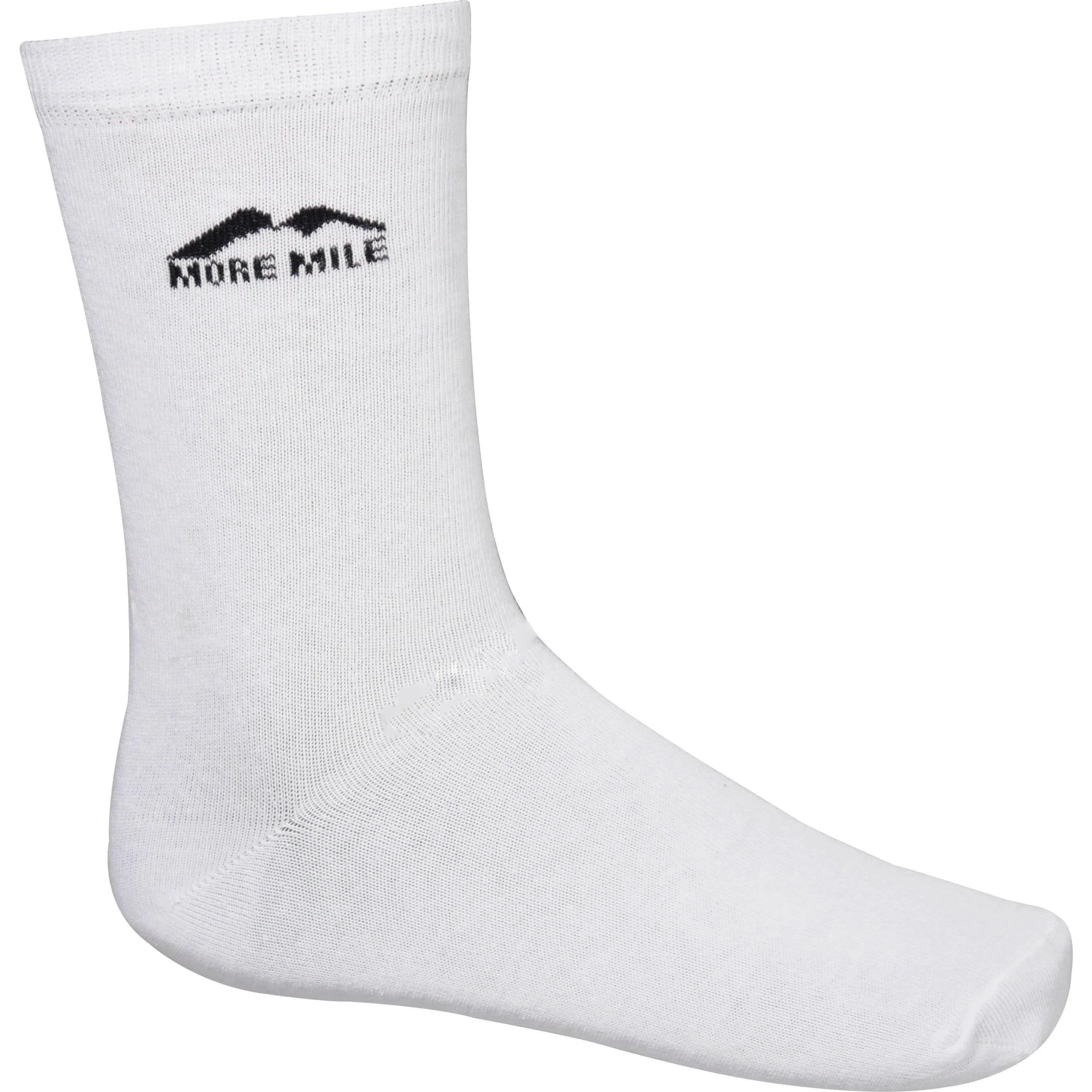 More Mile Stromstad Mid Calf (5 Pack) Mens Sports Socks - White