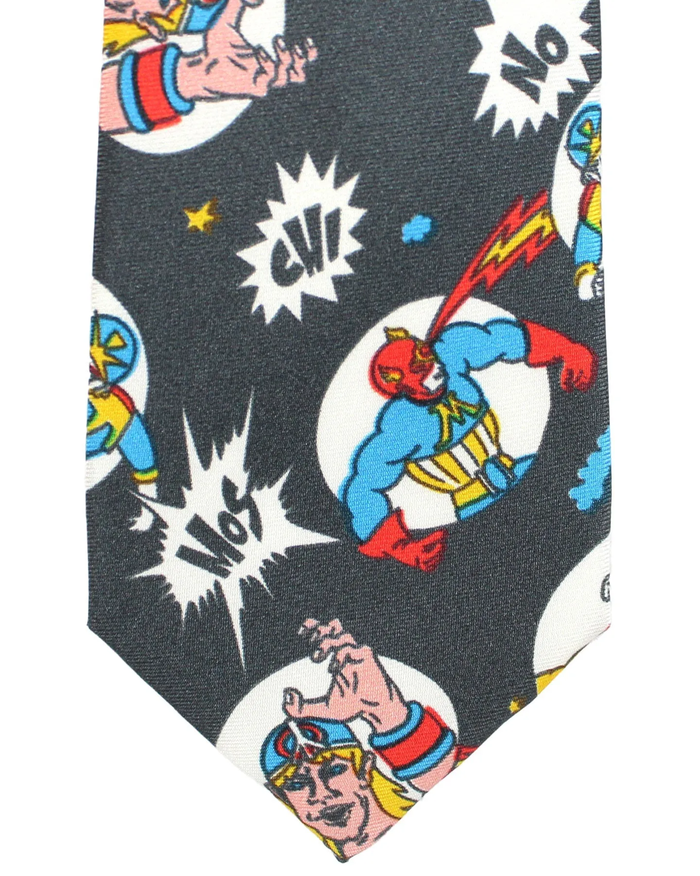 Moschino Tie Dark Gray Graphic Design - FINAL SALE